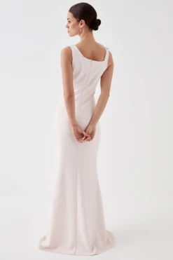 Coast Petite Bow Shoulder Sculpting Crepe Bridesmaids Maxi Dress -Coast Sales Store bcc04603 blush xl 2