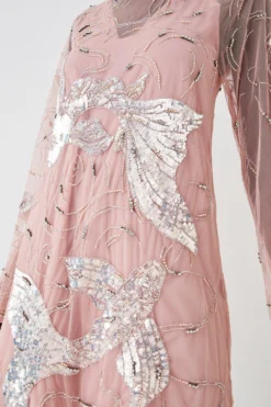 Coast Koi Carp Hand Embellished Mini Dress -Coast Sales Store bcc04624 baby20pink xl 2