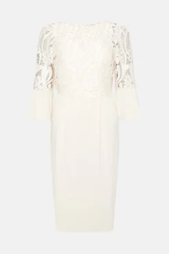 Coast Pencil Dress With Satin Lace Bodice & Flare Cuff -Coast Sales Store bcc04638 blush xl 3