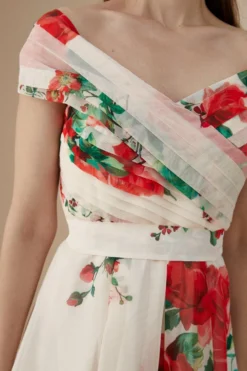 Coast Lisa Tan Bardot Dress In Organza 6 Coast Lisa Tan Bardot Dress In Organza -Coast Sales Store bcc04657 white xl 1