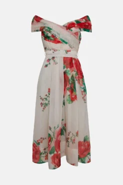 Coast Lisa Tan Bardot Dress In Organza 8 Coast Lisa Tan Bardot Dress In Organza -Coast Sales Store bcc04657 white xl 3