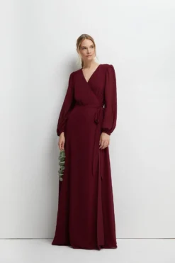 Coast Hem Sweep Maxi Wrap Bridesmaids Dress