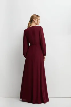 Coast Hem Sweep Maxi Wrap Bridesmaids Dress -Coast Sales Store bcc04662 aubergine xl 3