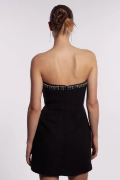 Coast Tweed Strapless Mini Dress With Embellishment -Coast Sales Store bcc04663 black xl 2 scaled
