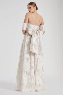 Coast RSN Inspired Organza Jacquard Bardot Dress -Coast Sales Store bcc04674 ecru xl 3