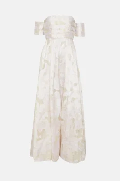 Coast RSN Inspired Organza Jacquard Bardot Dress -Coast Sales Store bcc04674 ecru xl 4
