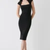 Coast Square Neck Cap Sleeve Midi Dress
