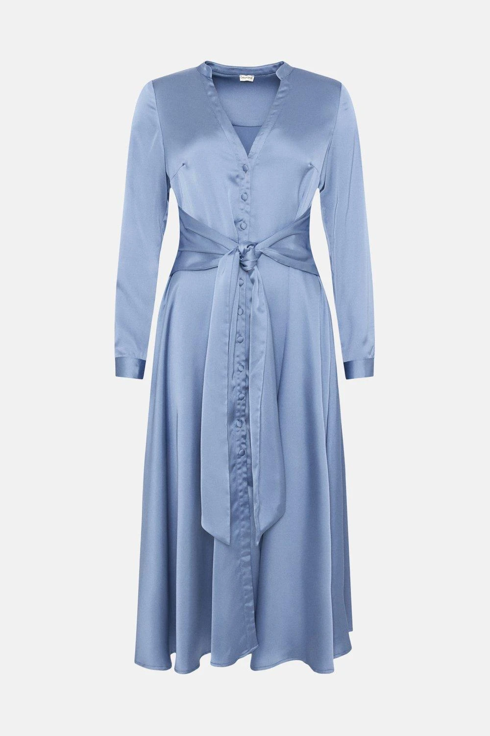 Coast Midi Satin Wrap Dress With Bow Detail 4 Coast Midi Satin Wrap Dress With Bow Detail - Image 4