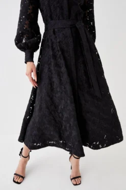 Coast Premium Embroidered Organza Shirt Dress -Coast Sales Store bcc04735 black xl 3
