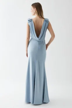 Coast Bow Shoulder Cowl Back Bridesmaid Maxi Dress -Coast Sales Store bcc04769 pale20blue xl 2