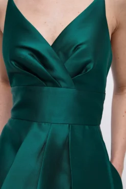 Coast Strappy Split Skirt Twill Bridesmaids Maxi Dress -Coast Sales Store bcc04776 emerald xl 1