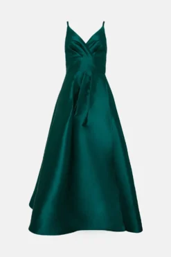 Coast Strappy Split Skirt Twill Bridesmaids Maxi Dress -Coast Sales Store bcc04776 emerald xl 3