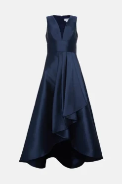 Coast Plunge Neck Waterfall Bridesmaid Maxi Dress With Pockets -Coast Sales Store bcc04779 navy xl 3