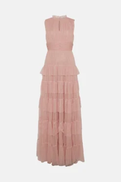 Coast Tulle Tiered Frill Sleeve Bridesmaids Maxi Dress -Coast Sales Store bcc04787 ballerina20pink xl 3