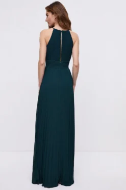 Coast Lace Keyhole Pleated Halter Bridesmaids Maxi Dress -Coast Sales Store bcc04796 emerald xl 2