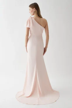 Coast Bow One Shoulder Puddle Bridesmaids Maxi Dress -Coast Sales Store bcc04810 blush xl 2