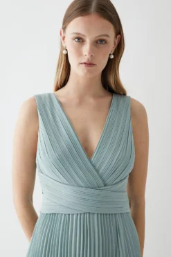 Coast Allover Pleat Waistband Detail Bridesmaid Maxi Dress -Coast Sales Store bcc04825 sage xl 1