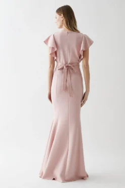 Coast Clean Ruffle Detail Fishtail Bridesmaids Maxi Dress -Coast Sales Store bcc04826 ballerina20pink xl 2