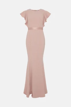 Coast Clean Ruffle Detail Fishtail Bridesmaids Maxi Dress -Coast Sales Store bcc04826 ballerina20pink xl 3