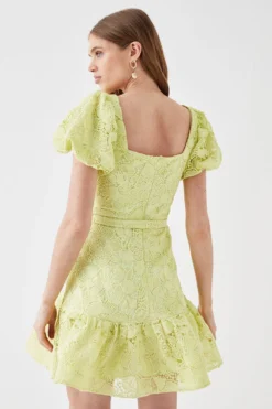 Coast Square Neck Lace Mini Dress -Coast Sales Store bcc04827 lime xl 2