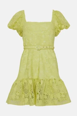 Coast Square Neck Lace Mini Dress -Coast Sales Store bcc04827 lime xl 3