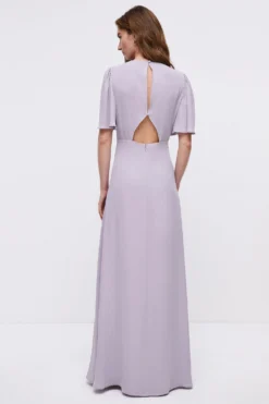 Coast Angel Sleeve Open Back Georgette Bridesmaids Maxi Dress -Coast Sales Store bcc04828 lilac20haze xl 2