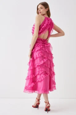 Coast Rose Ruffle Midi Dress -Coast Sales Store bcc04853 pink xl 2