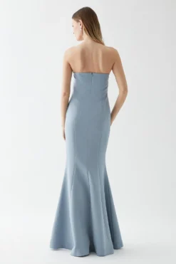 Coast Tailored Crepe Bandeau Fishtail Bridesmaids Maxi Dress -Coast Sales Store bcc04861 pale20blue xl 2