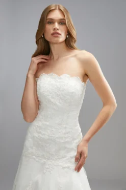 Coast Premium Lace Sweetheart Fishtail Wedding Dress With Full Skirt -Coast Sales Store bcc04874 ivory xl 3 scaled