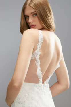 Coast Premium Sweetheart Lace Applique Strappy Wedding Dress -Coast Sales Store bcc04875 ivory xl 3 scaled