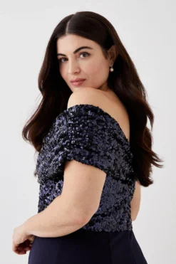 Coast Plus Size Sequin Top Bodycon Bridesmaid Maxi Dress -Coast Sales Store bcc04878 navy xl 1