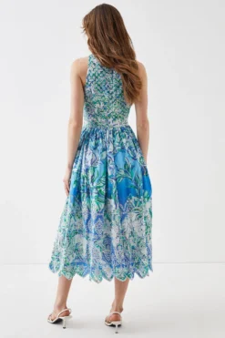 Coast Alexandra Farmer Cross Front Broderie Midi Dress -Coast Sales Store bcc04885 blue xl 2