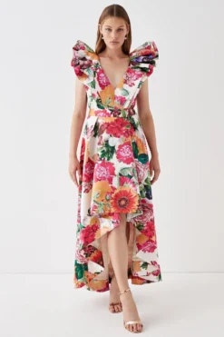 Coast Twill Printed Midi Dress