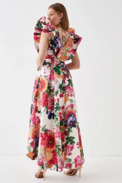 Coast Twill Printed Midi Dress -Coast Sales Store bcc04897 orange xl 2