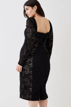 Coast Plus Size Lace Bodycon Dress With Seams -Coast Sales Store bcc04915 black xl 2