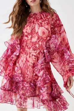 Coast Alexandra Farmer Organza Ruffle Mini Dress -Coast Sales Store bcc04935 red xl 2