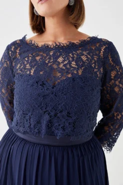 Coast Plus Size Removable Lace Top Bandeau Bridesmaid Dress -Coast Sales Store bcc04977 navy xl 1
