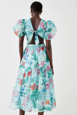 Coast Floral Organza Puff Sleeve Midaxi Dress -Coast Sales Store bcc05088 mint xl 3