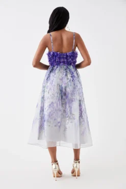 Coast Petite Hand Stitched 3d Floral Bodice Full Skirt Midi Dress -Coast Sales Store bcc05090 lilac xl 2