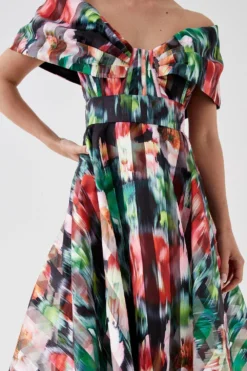 Coast Petite Bardot Midi Dress In Stripe Organza -Coast Sales Store bcc05095 black xl 2