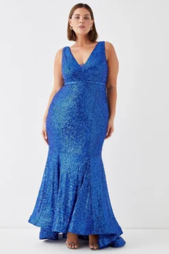 Coast Plus Size Sequin Fishtail Maxi Dress
