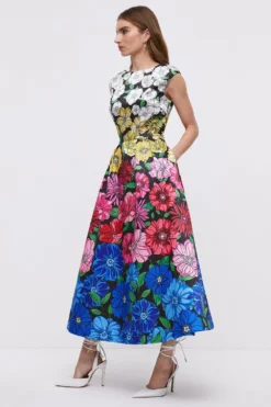 Coast Structured Twill Midi Dress With Pockets -Coast Sales Store bcc05130 multi xl 2