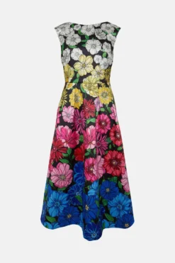 Coast Structured Twill Midi Dress With Pockets -Coast Sales Store bcc05130 multi xl 3