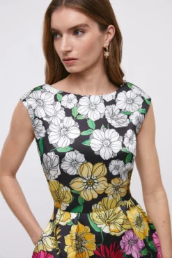 Coast Structured Twill Midi Dress With Pockets -Coast Sales Store bcc05130 multi xl 4