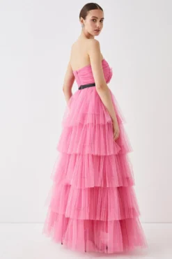 Coast Tiered Mesh Maxi Dress -Coast Sales Store bcc05159 pink xl 2