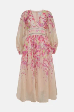 Coast Organza Floral Placement Lace Trim Midaxi Dress -Coast Sales Store bcc05182 blush xl 3