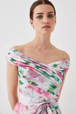 Coast Petite Glossy Organza Bardot Midi Dress -Coast Sales Store bcc05194 blush xl 2