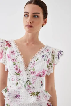 Coast Petite Fishtail Skirt Ruffle Organza Midi Dress -Coast Sales Store bcc05199 multi xl 2