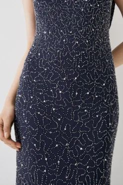 Coast Cowl Back Fishtail Sequin Maxi Dress -Coast Sales Store bcc05204 silver xl 2