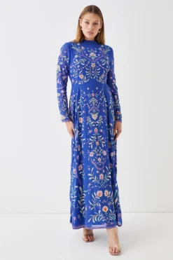 Coast Statement Embroidered Midi Dress